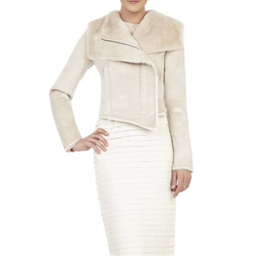 Bcbgmaxazria Clint faux suede  faux fur jacket